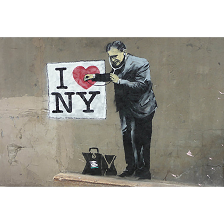 Trinx Banksy Loves NY by Bansky Wrapped Canvas Graphic Art Wayfair